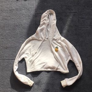 white crop top sweatshirt
